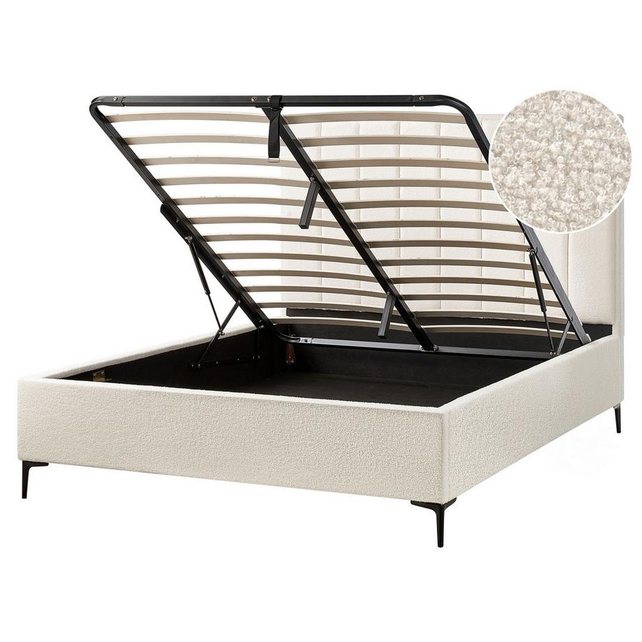 Beliani Letto contenitore en Bouclé Moderno SEZANNE  