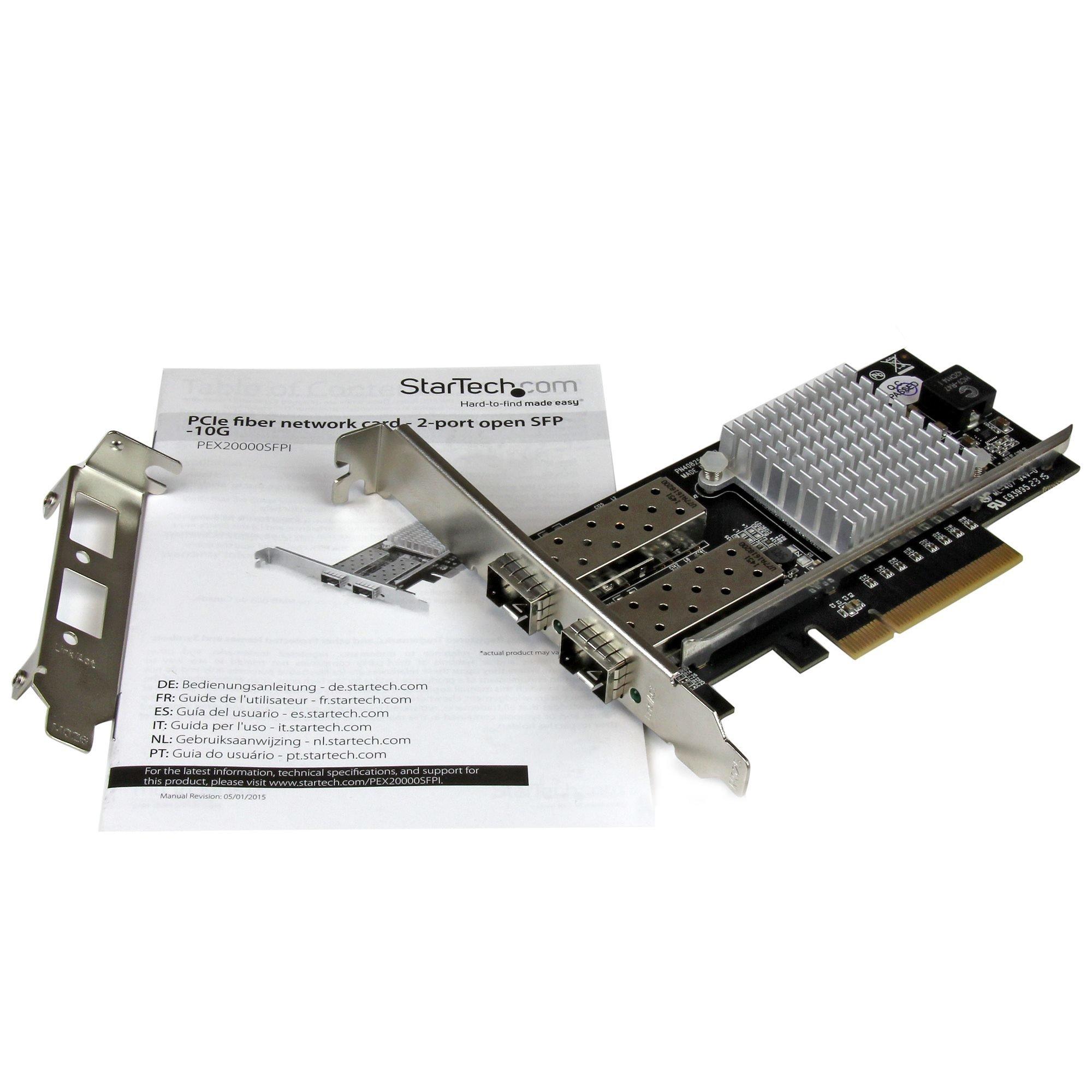 STARTECH  Scheda di rete PCI Express in Fibra ottica da 10Gb con 2 porte SFP+ aperto con Chip Intel 