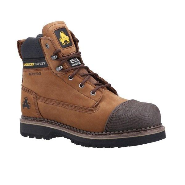 Image of As233 Lederschnürstiefel Mit Zehenkappe Unisex Braun 40