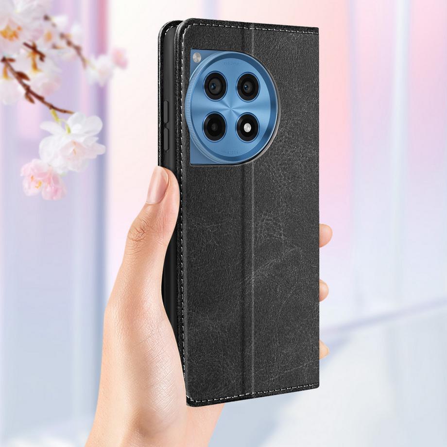 Avizar  OnePlus 12 / 12R Wallet Hülle Schwarz 
