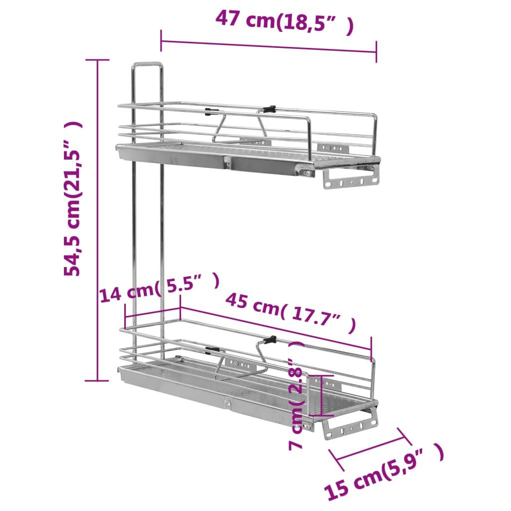 VidaXL Panier à 2 niveaux métallique de cuisine métal  