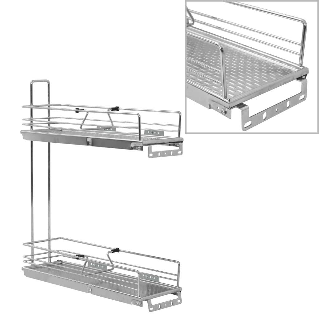 VidaXL Panier à 2 niveaux métallique de cuisine métal  