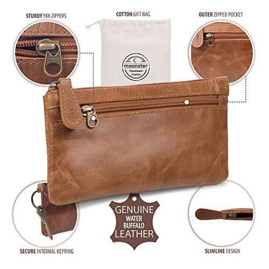 Only-bags.store  Leder Federmäppchen Schönes handgefertigtes Etui mit Reißverschluss 