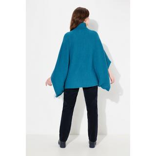 Ulla Popken  Poncho oversize à col roulé, manches courtes 