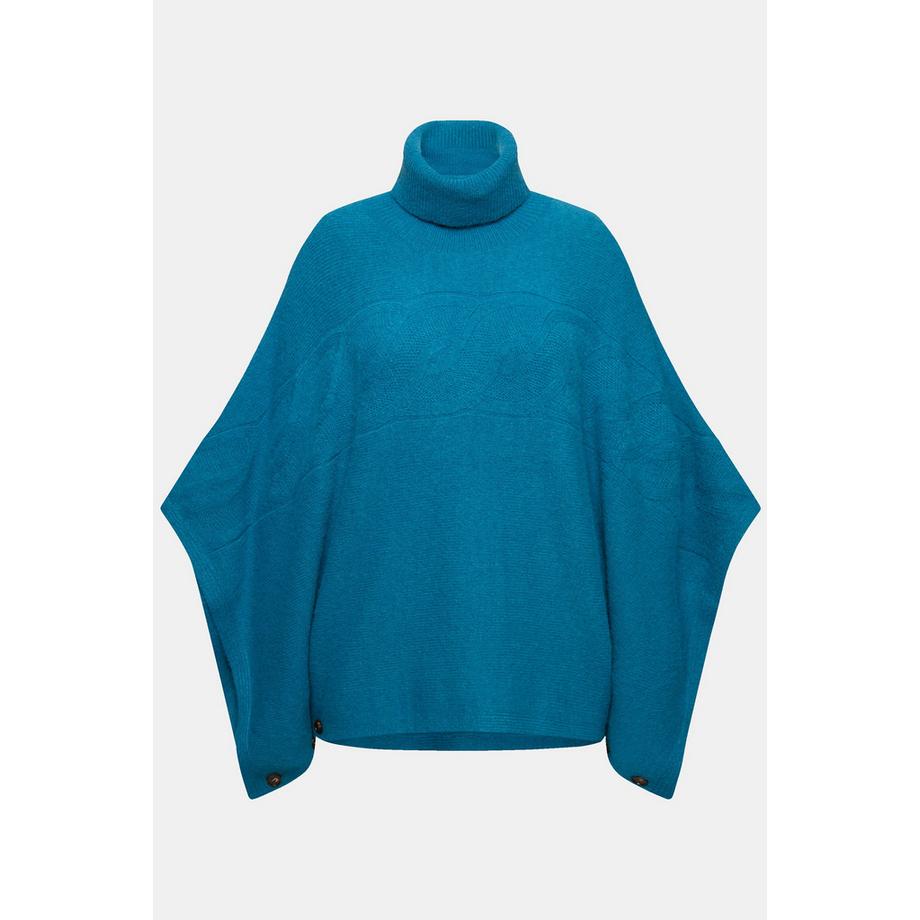 Ulla Popken Poncho Collo Alto Oversize Mezze Maniche  