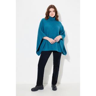 Ulla Popken  Poncho oversize à col roulé, manches courtes 