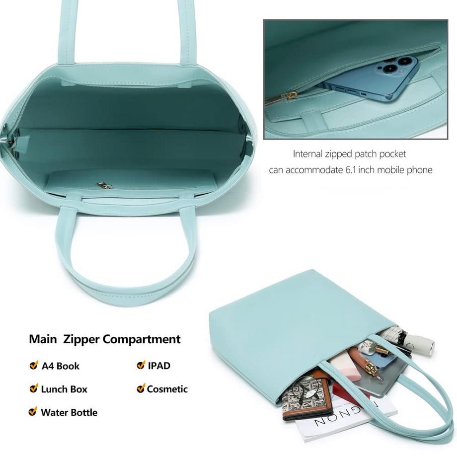 Only-bags.store PU Leder Reissverschluss Shopper Tasche  