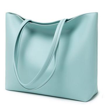 Henkeltaschen, einfache Handtaschen PU Leder Shopper Tasche für Arbeit, Schule, Einkaufen mit Reißverschluss und Innentasche