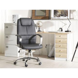 Beliani Fauteuil de bureau en Cuir PU Traditionnel WINNER  