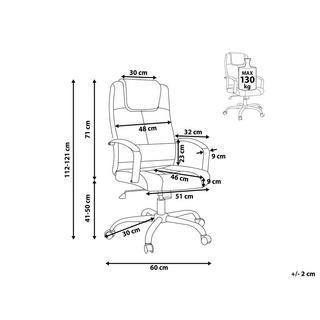 Beliani Fauteuil de bureau en Cuir PU Traditionnel WINNER  