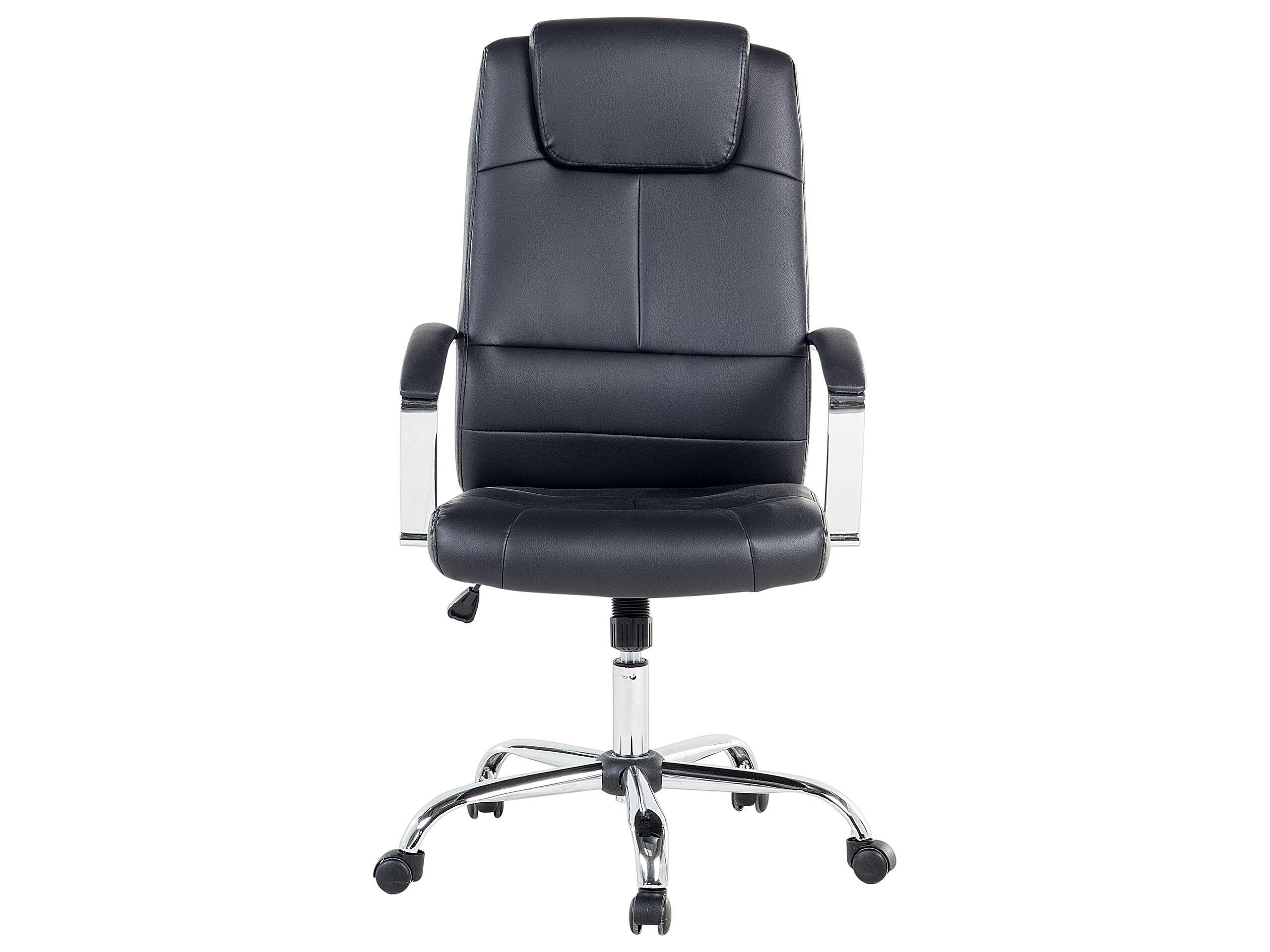 Beliani Fauteuil de bureau en Cuir PU Traditionnel WINNER  