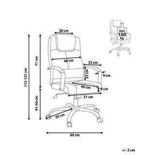 Beliani Fauteuil de bureau en Cuir PU Traditionnel WINNER  