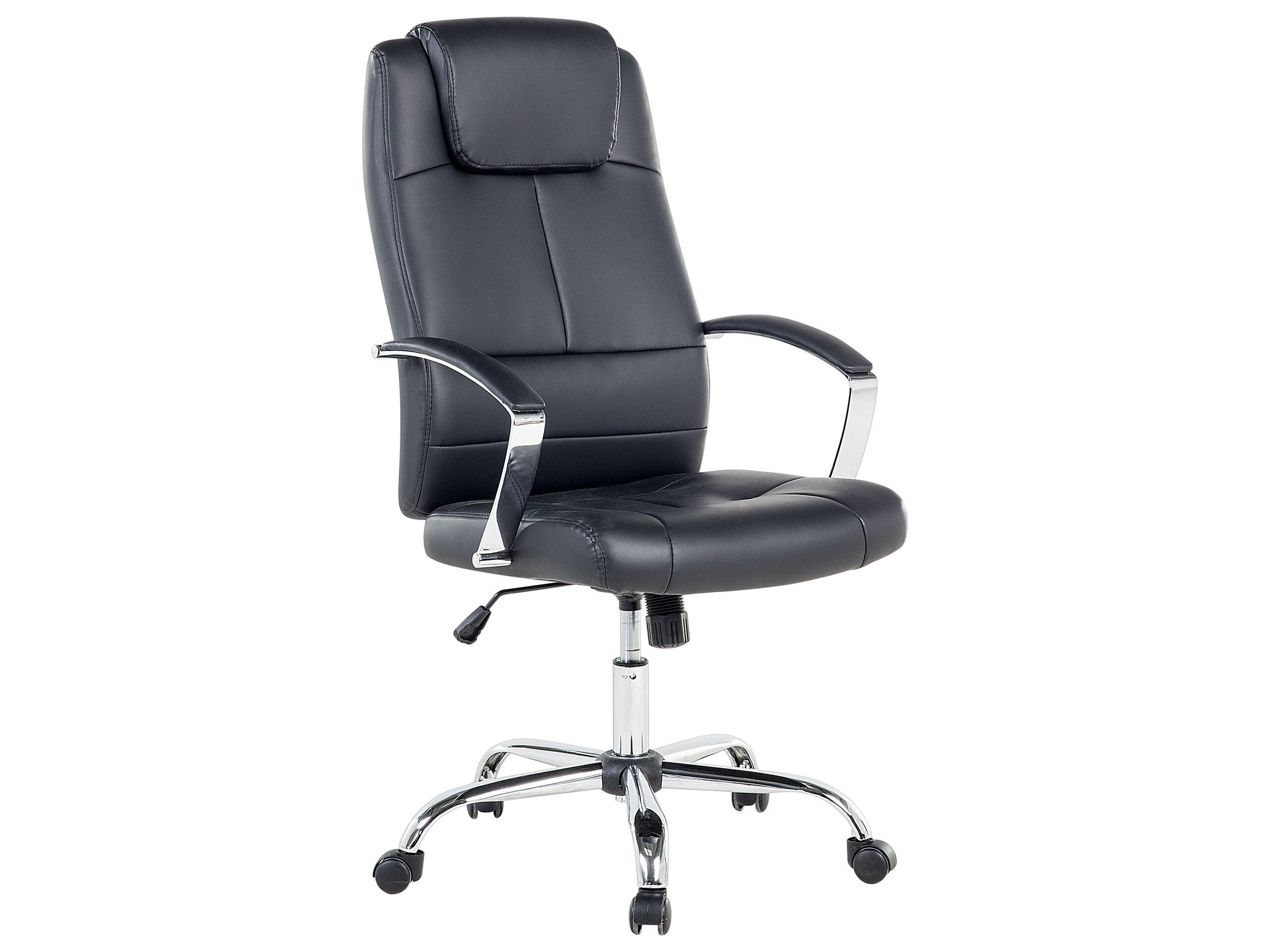 Beliani Fauteuil de bureau en Cuir PU Traditionnel WINNER  