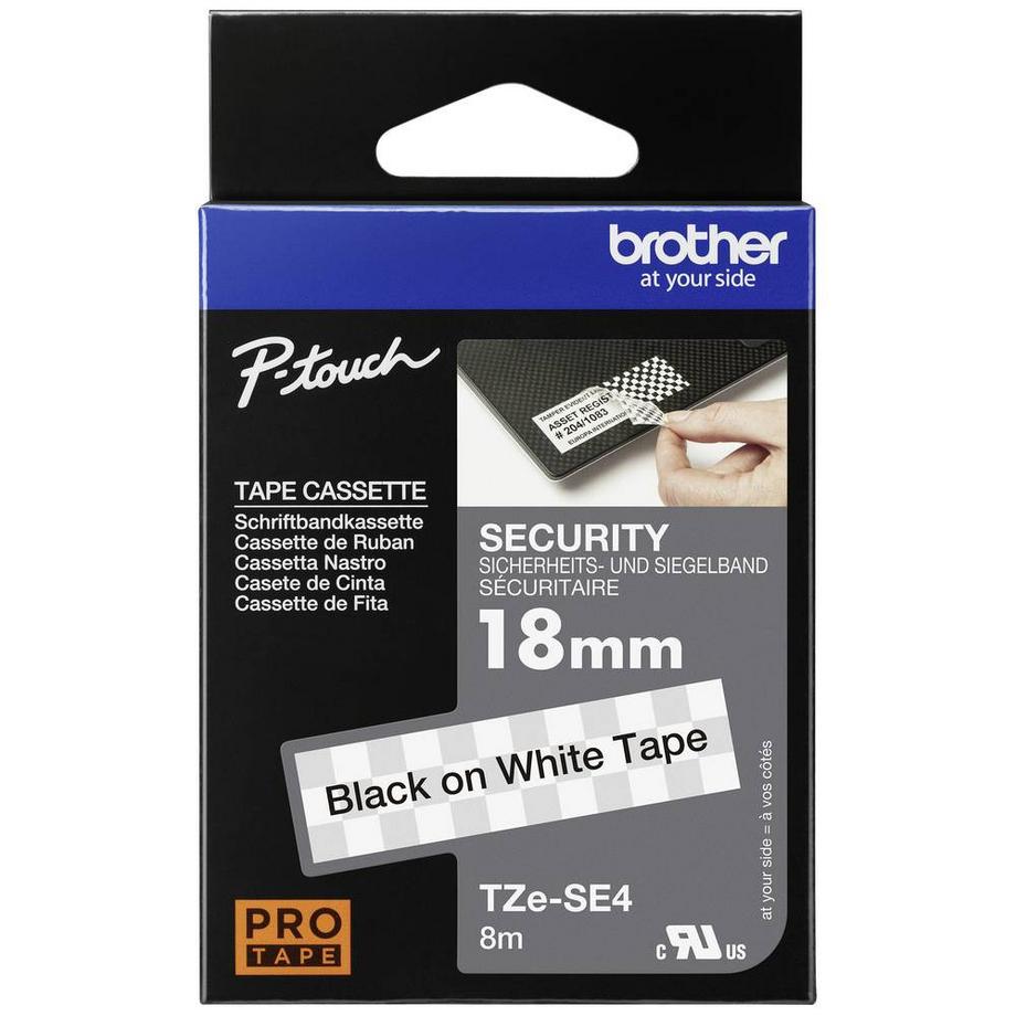 ABB Stotz S&J  Nastro laminato di sicurezza  TZe TZe-SE4 Colore Nastro: Bianco Colore carattere:Nero 18 mm 8 m 