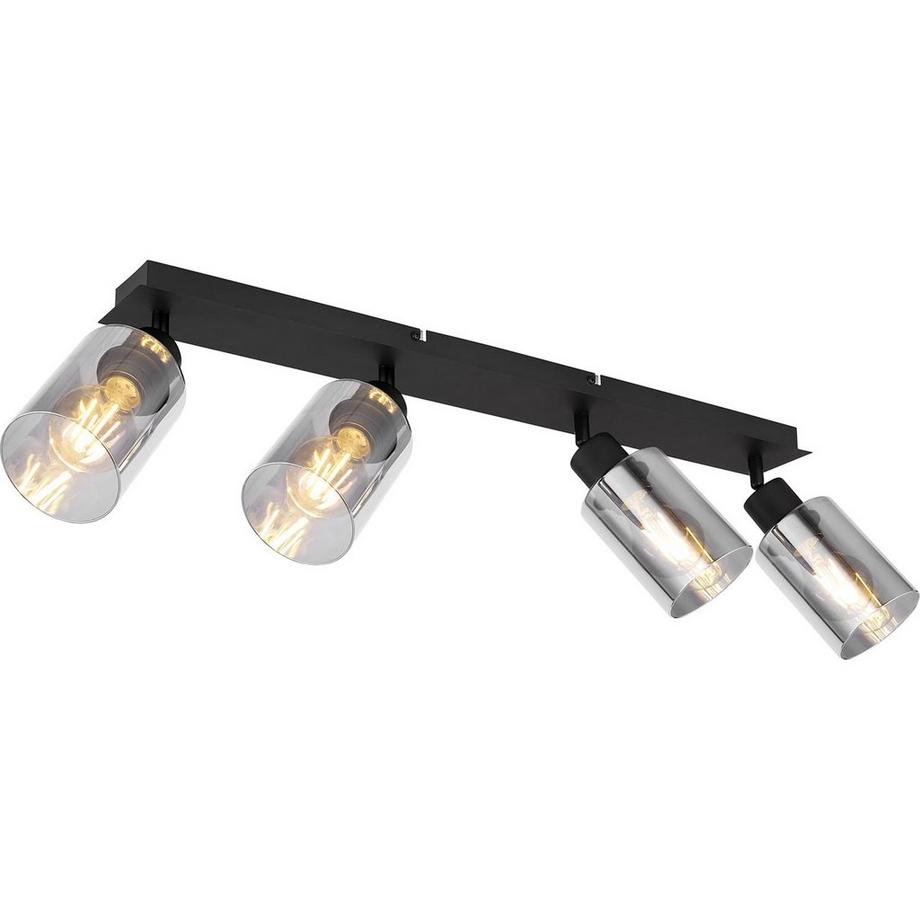 Spot Hadera métal noir mat 4xE27