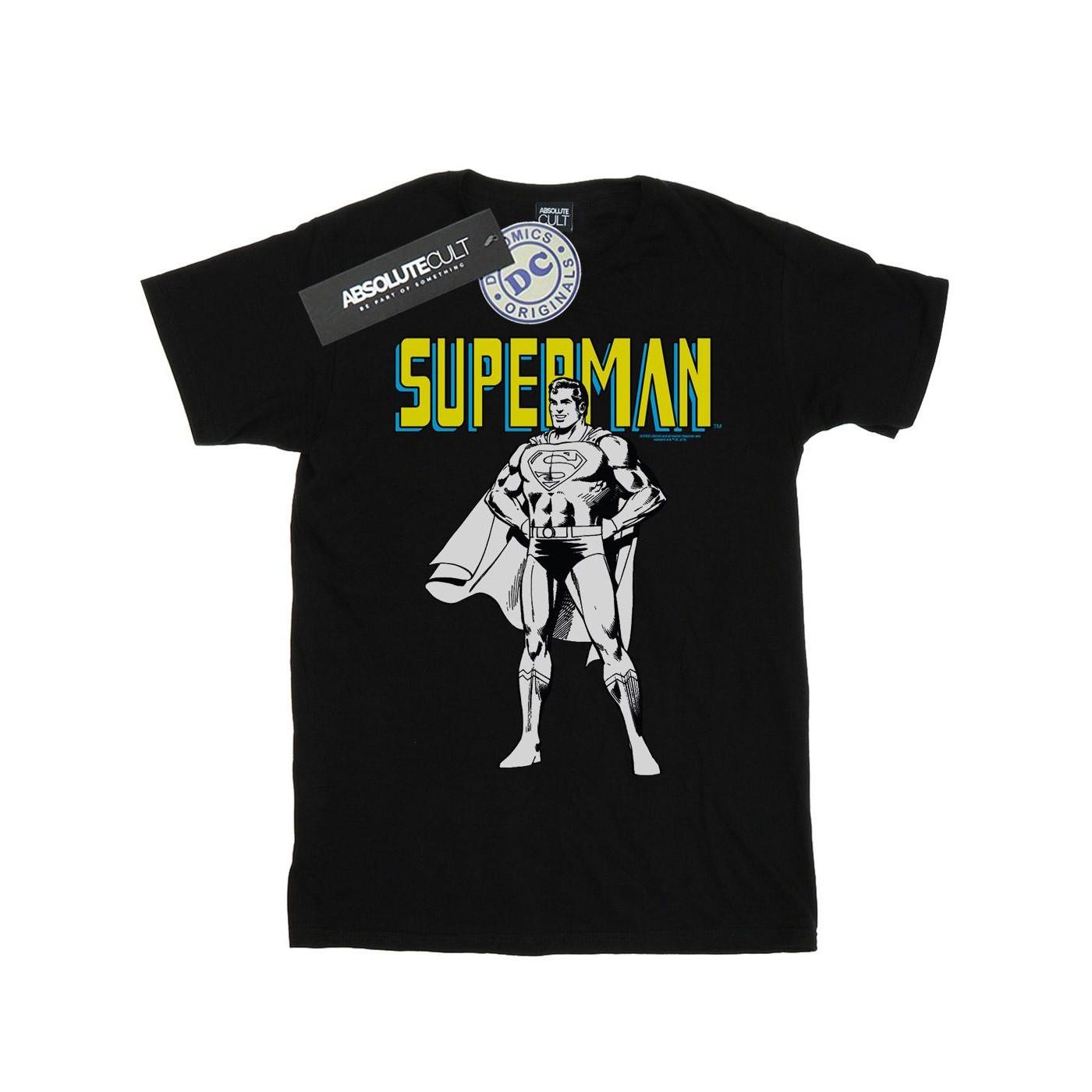 Image of Superman Mono Action Pose Tshirt Damen Schwarz 3XL