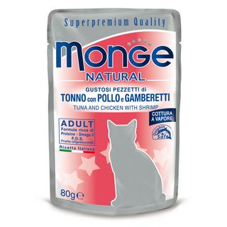 Monge  Naturale per gatti con tonno e pollo e gamberetti - Multipack 