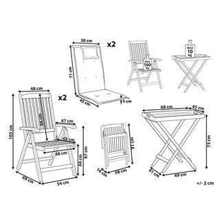 Beliani Bistro Set aus Akazienholz Rustikal AMANTEA  