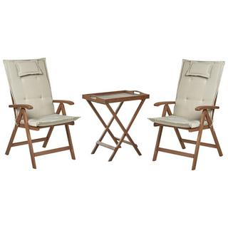 Beliani Bistro Set aus Akazienholz Rustikal AMANTEA  