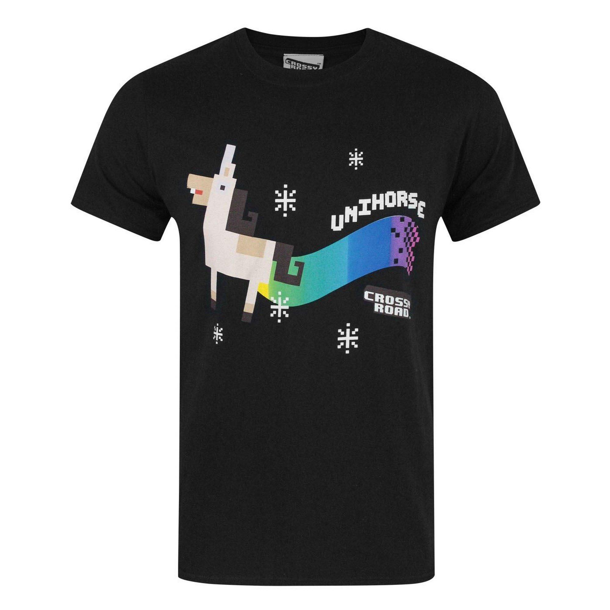 Image of Crossy Road Unikorse Design Tshirt Herren Space Black L