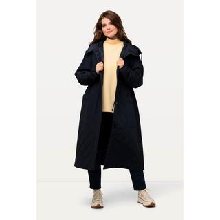 Ulla Popken  Manteau matelassé à capuche avec patte de boutonnage et cordon coulissant, matière recyclée 