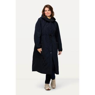 Ulla Popken  Manteau matelassé à capuche avec patte de boutonnage et cordon coulissant, matière recyclée 