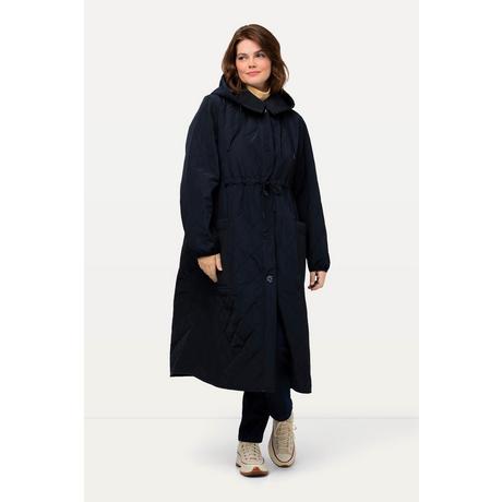 Ulla Popken  Manteau matelassé à capuche avec patte de boutonnage et cordon coulissant, matière recyclée 