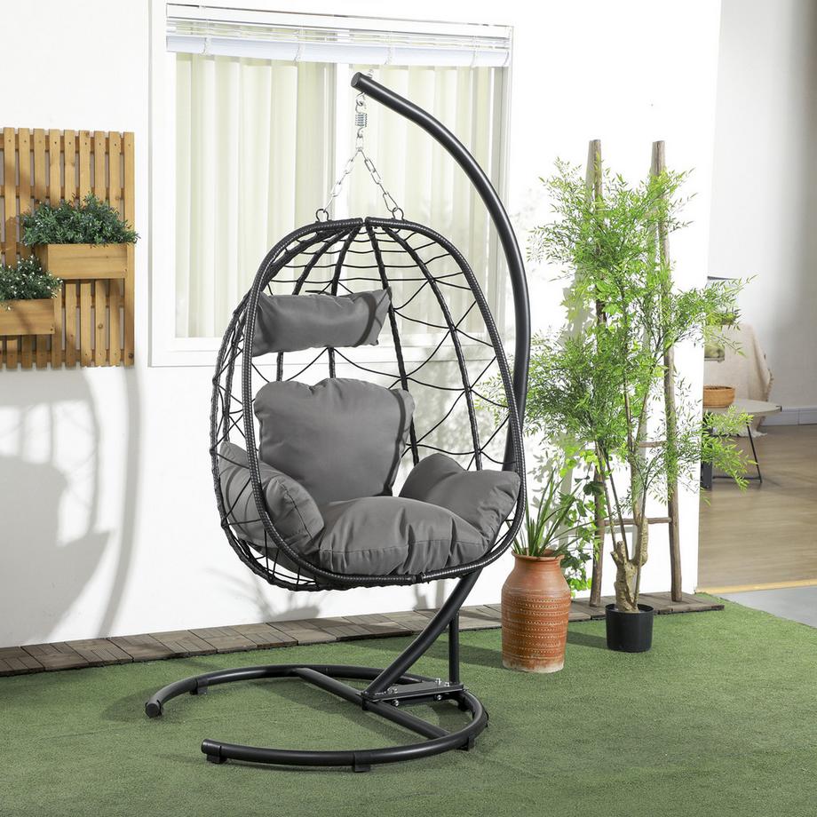 Outsunny Chaise pivotante en rotin  