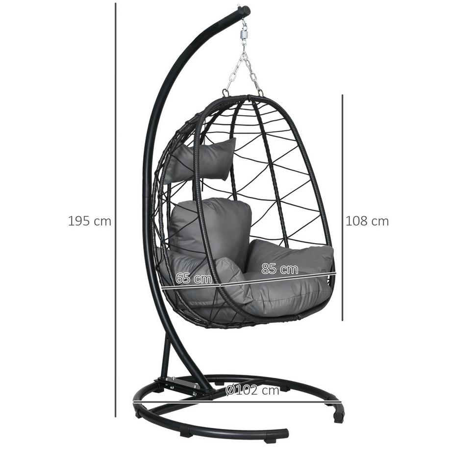 Outsunny Chaise pivotante en rotin  