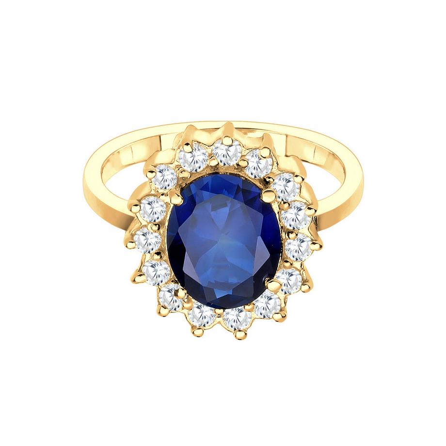 Elli  Cocktailring Saphirblau Royal Zirkonia 