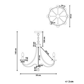 Beliani Lampe suspension en Métal Rétro TEESTA  