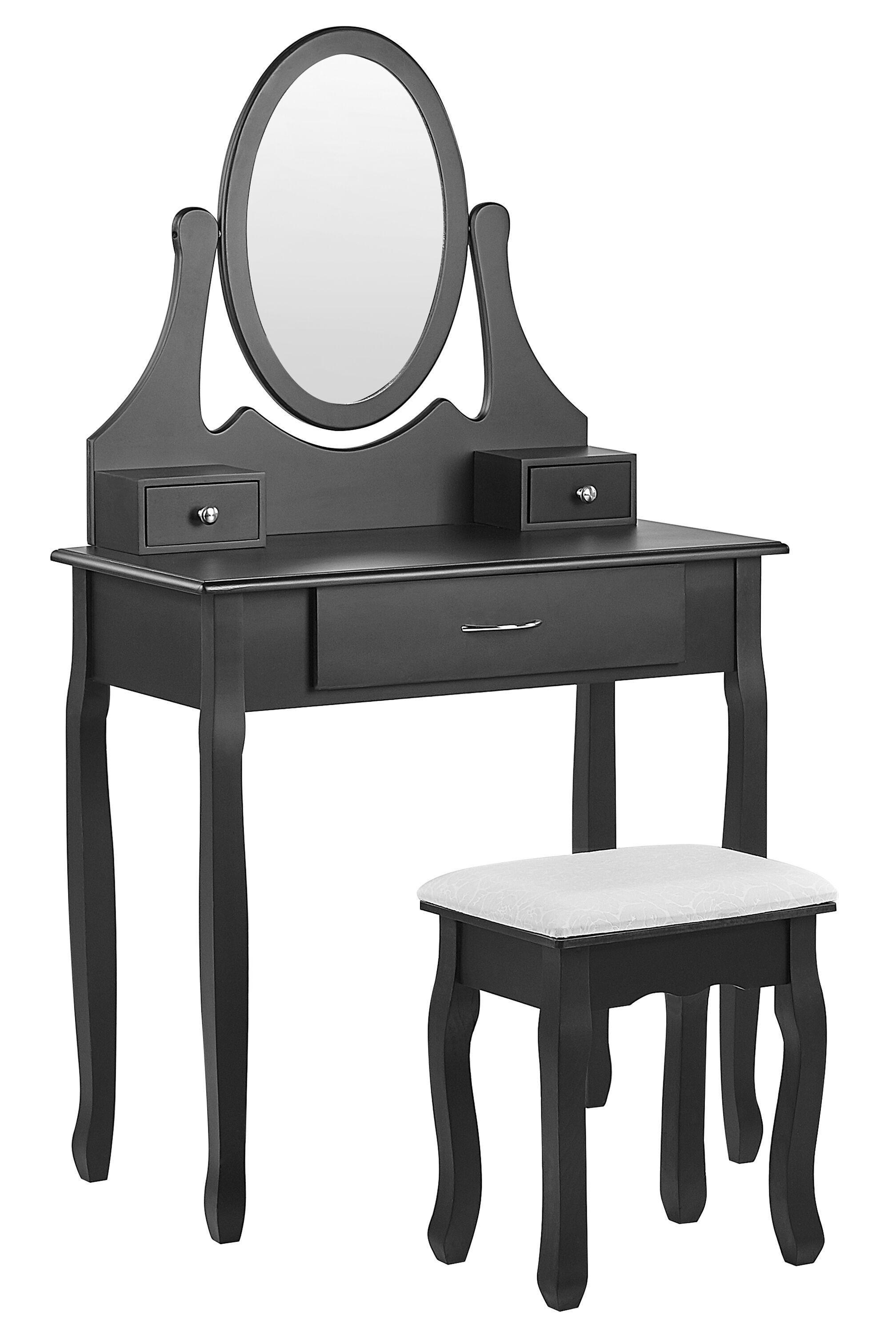 Image of Schminktisch Aus Mdf-platte Glamourös Astre Unisex Schwarz ONE SIZE