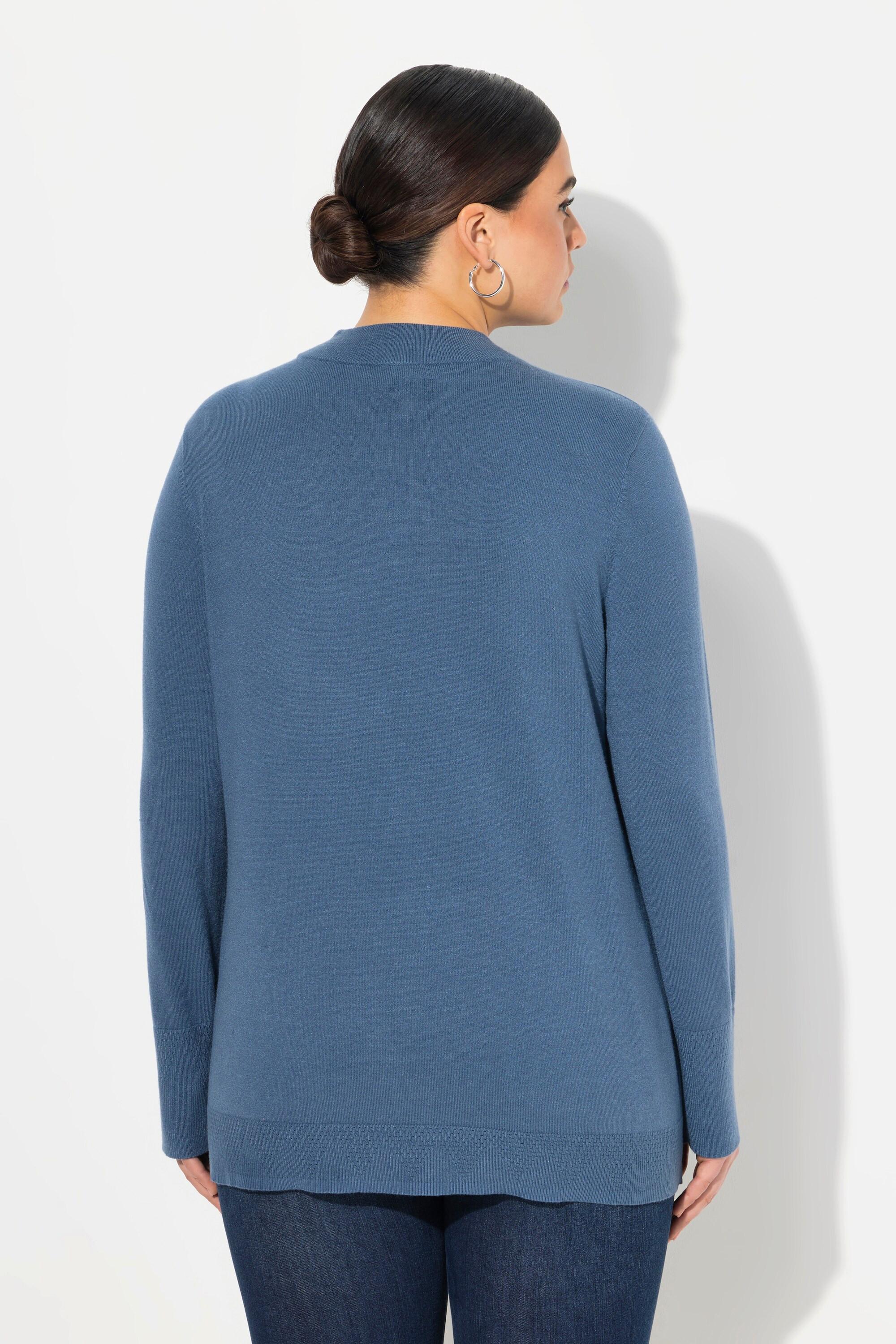 Ulla Popken  Pullover, Stehkragen, Langarm, Rippbündchen 