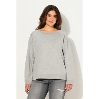 Ulla Popken  Sweatshirt, Ziernieten, Oversized, Rundhals, Langarm 