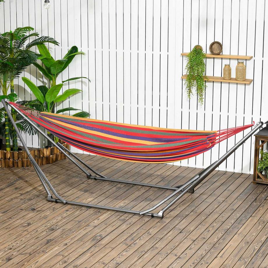 Northio  Hängemattengestell Für Hängematte, Faltbarer 2-In-1 Hängemattenständer, Kleiderständer Für Terrasse, Bis 120 Kg Belastbar, 290 X 92 X 88Cm 
