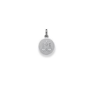 MUAU Schmuck  Pendentif signe du zodiaque balance or blanc 750, 19x12mm 