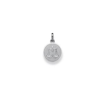 Pendentif signe du zodiaque balance or blanc 750, 19x12mm