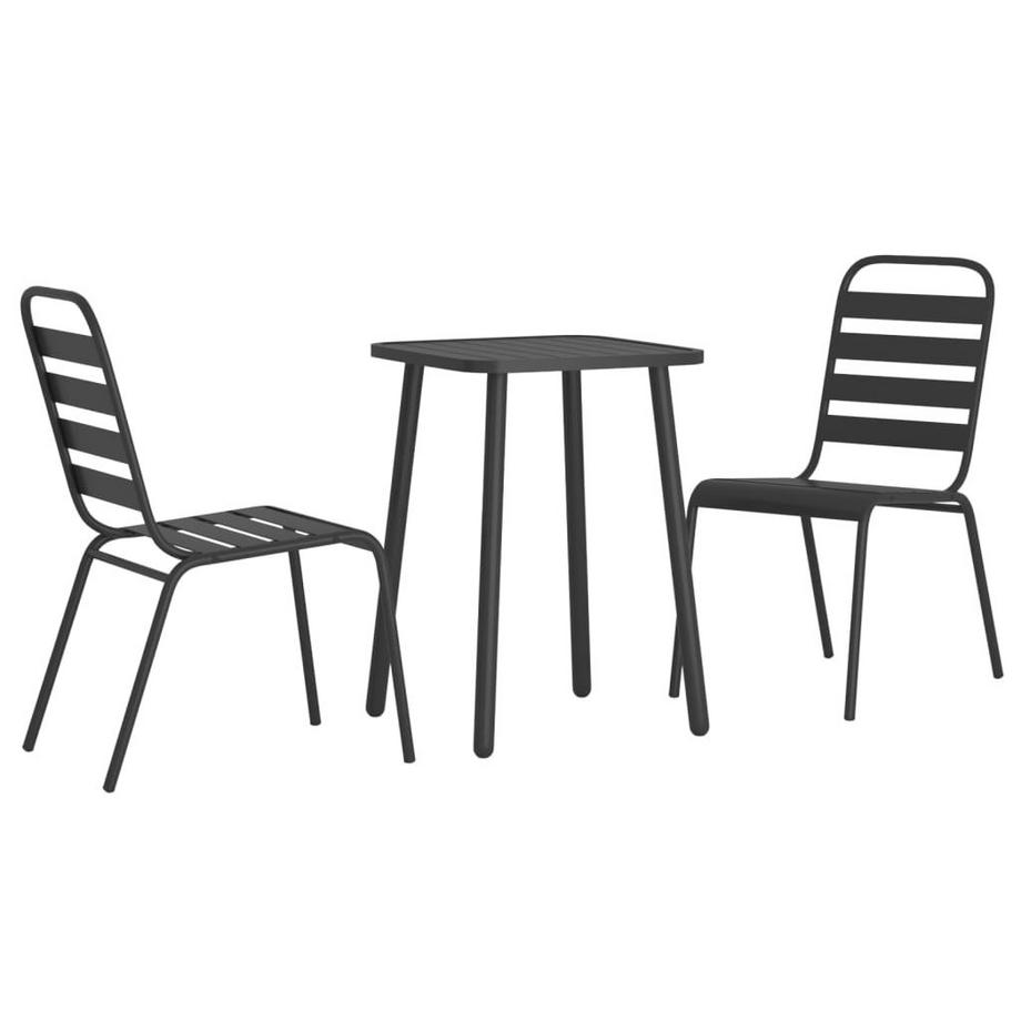 VidaXL set da pranzo da giardino Acciaio  