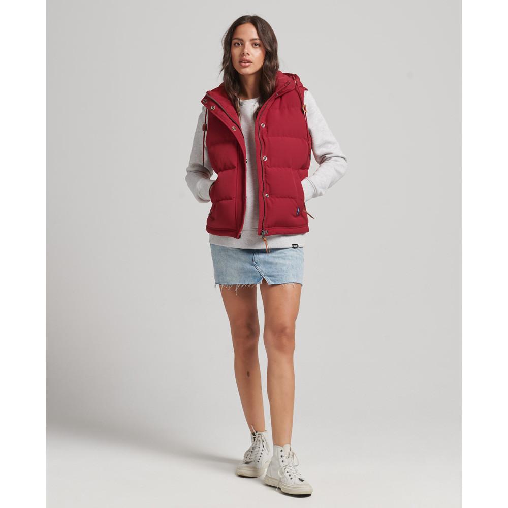 Superdry  ärmelloe daunenjacke mit kapuze, uperdry everet 