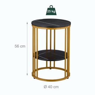 Northix Runder Beistelltisch in Marmoroptik  