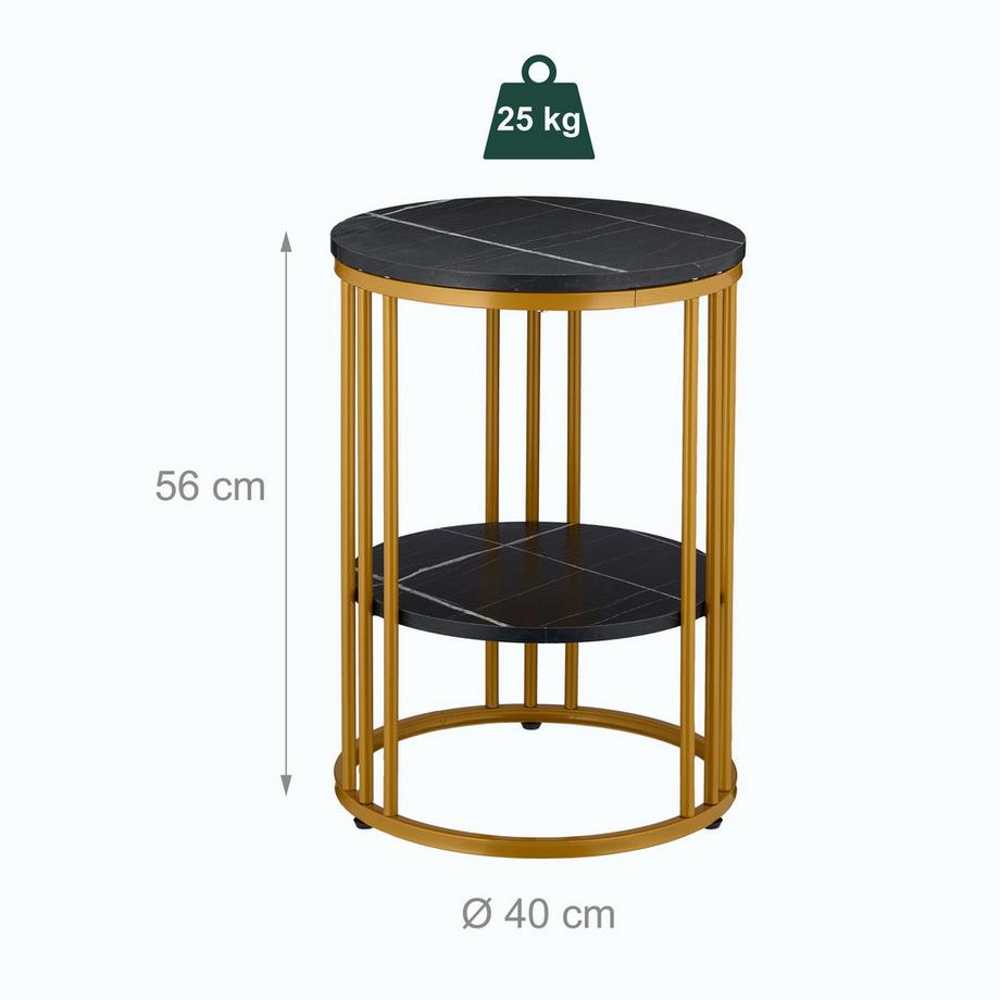 Northix Tavolino rotondo effetto marmo  
