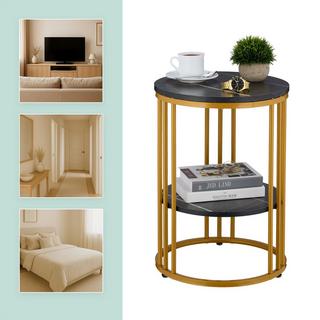 Northix Runder Beistelltisch in Marmoroptik  