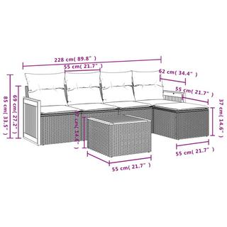 VidaXL set divano da giardino Polirattan  