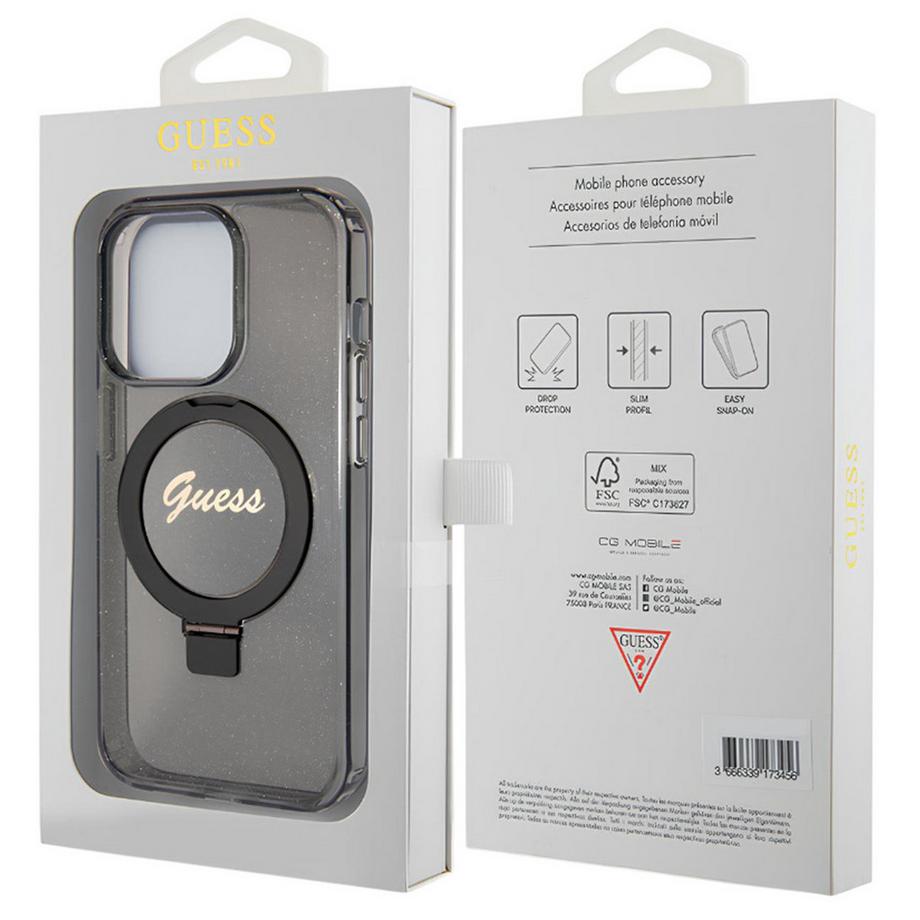 GUESS  Hülle iPhone 15 Pro Max TPU Ring Stand 