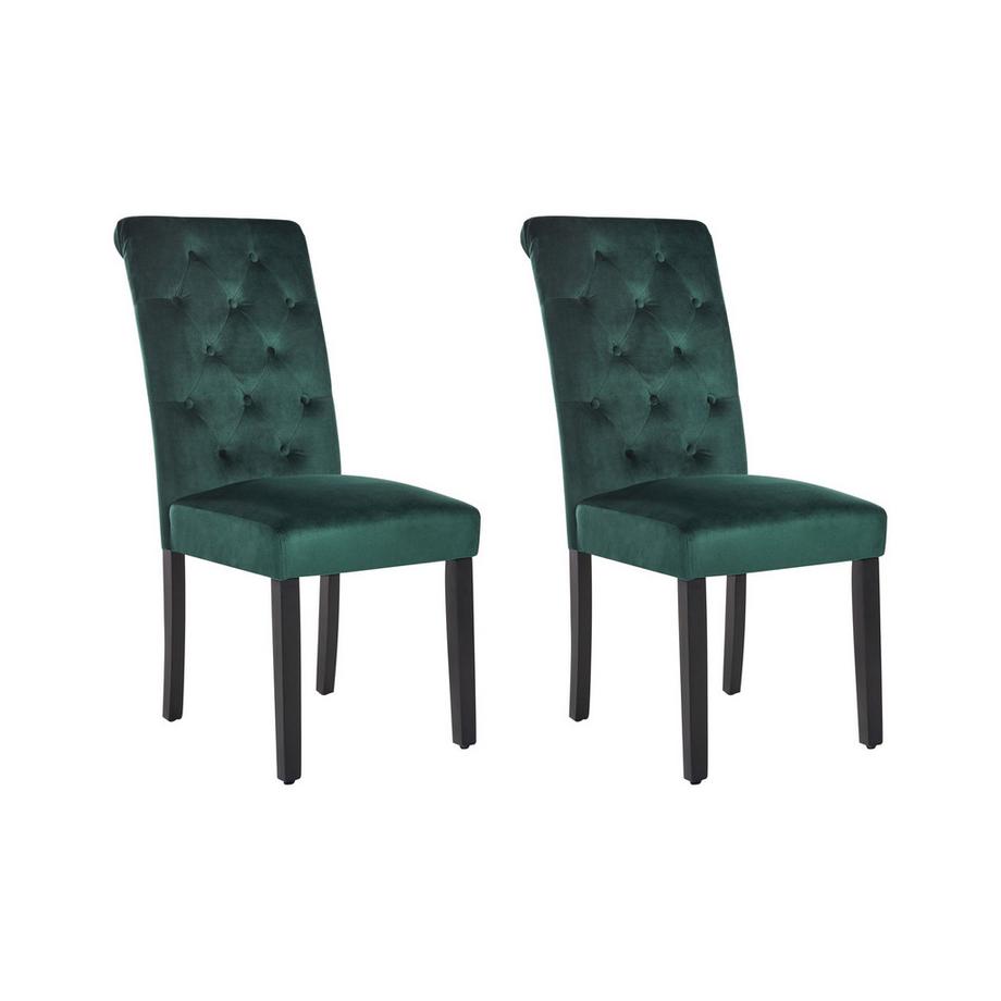 Lot de 2 chaises de salle à manger en Velours Glamour VELVA