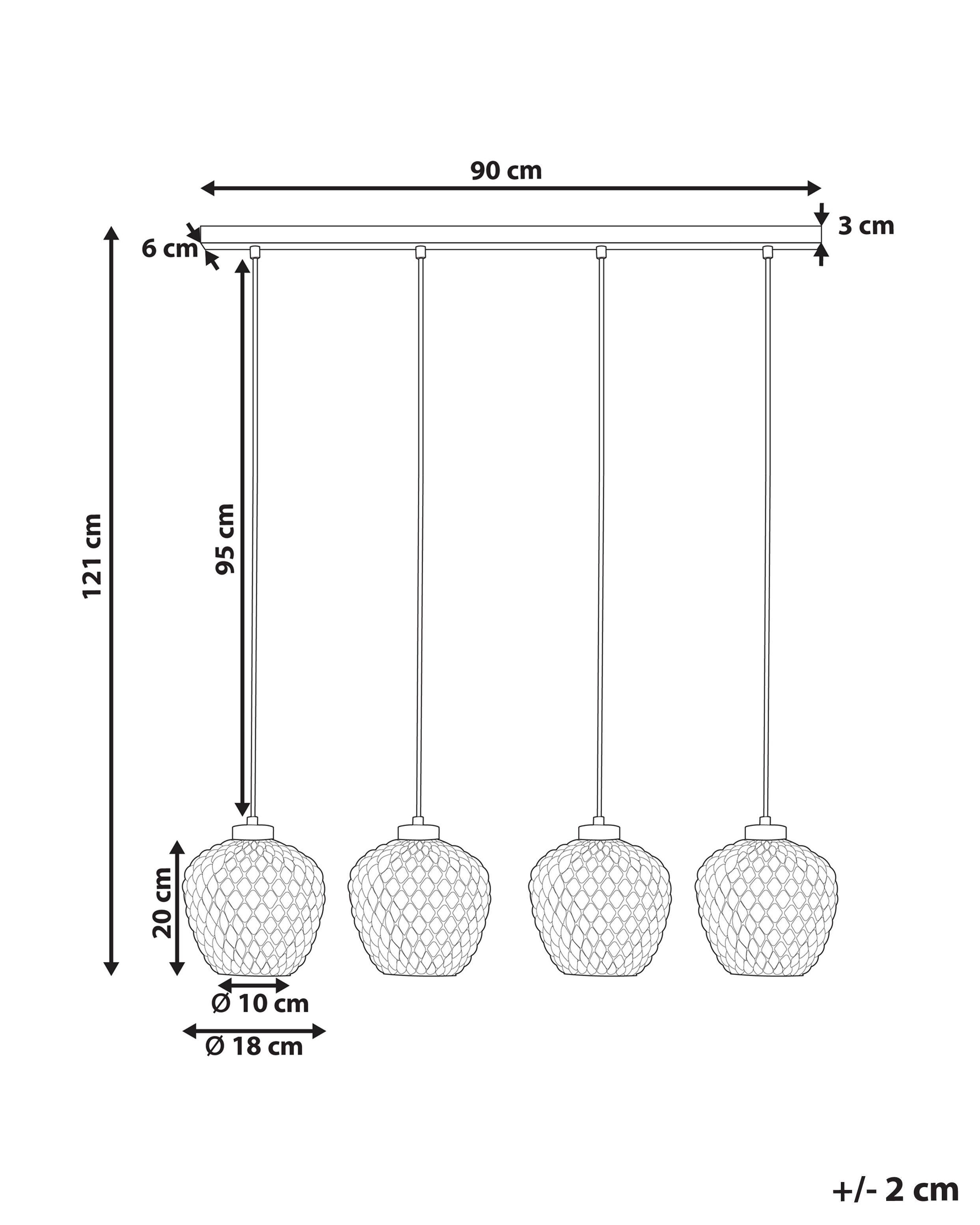 Beliani Lampe suspension en Verre Moderne SHERRY  