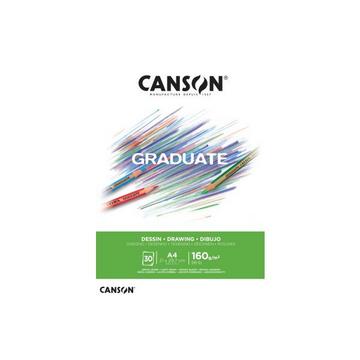 CANSON Zeichenblock Graduate A4 400110365 30 Blatt, Zeichnen, 160g