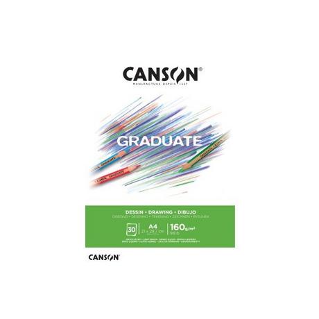 CANSON CANSON Zeichenblock Graduate A4 400110365 30 Blatt, Zeichnen, 160g  