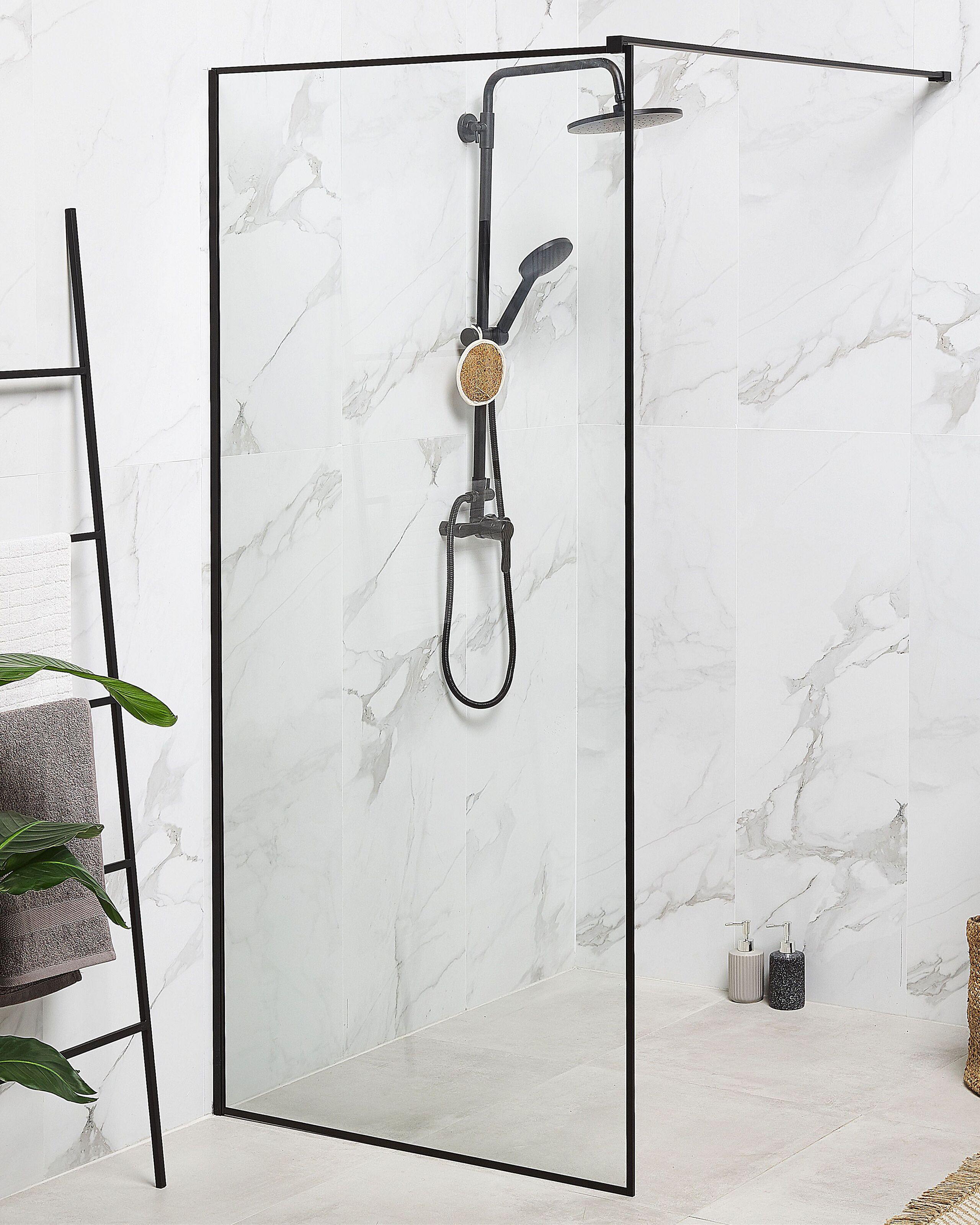 Beliani Parete doccia en Vetro temperato Industriale WASPAM II  