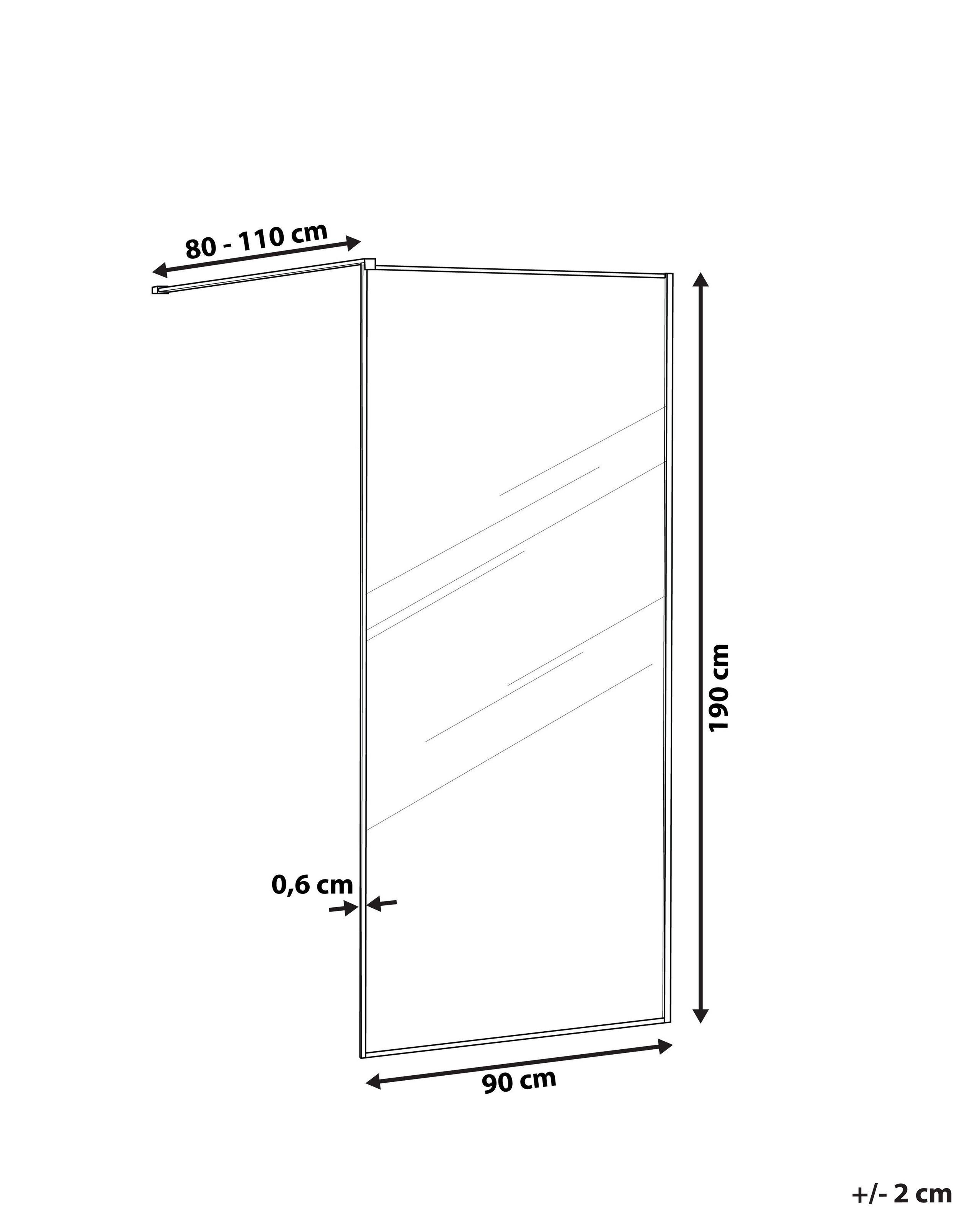 Beliani Duschwand aus Sicherheitsglas Modern WASPAM  